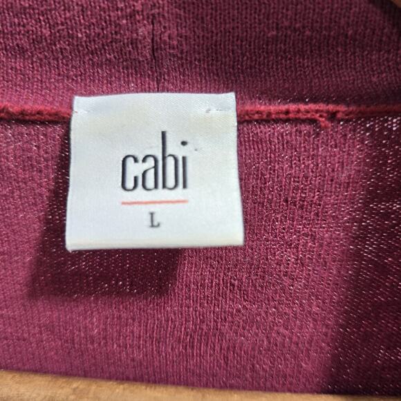 Cabi Sweater Womens Large Red Cardigan Two Tone Open Cotton 3479 - Picture 3 of 11